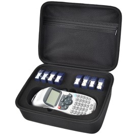 Case Compatible with DYMO LetraTag LT-100H Handheld Label Maker Machine, Holder for Labeler Makers Printer Machine & Labeling Tapes Refills, with Mesh Pocket for Accessories- (Black Sponge)