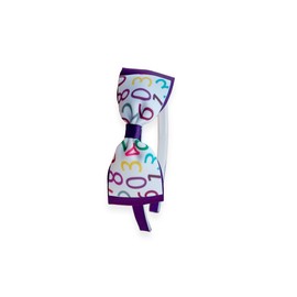 MeiMei Number National Maths Pattern Hair Bow with Headband Hairband Headwear, Handmade Grils Hair Accessories, School Events Accessories,1 piece (Maths 1, Tux38 Grip Headband)