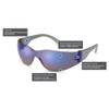 Gateway Safety 469M UL-Certified StarLite Safety Glasses, Blue Mirror Lens,