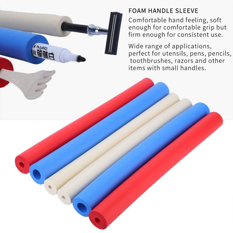 6 Pack Foam Handle Tubes Kitchen Utensil Grip Tools Foam