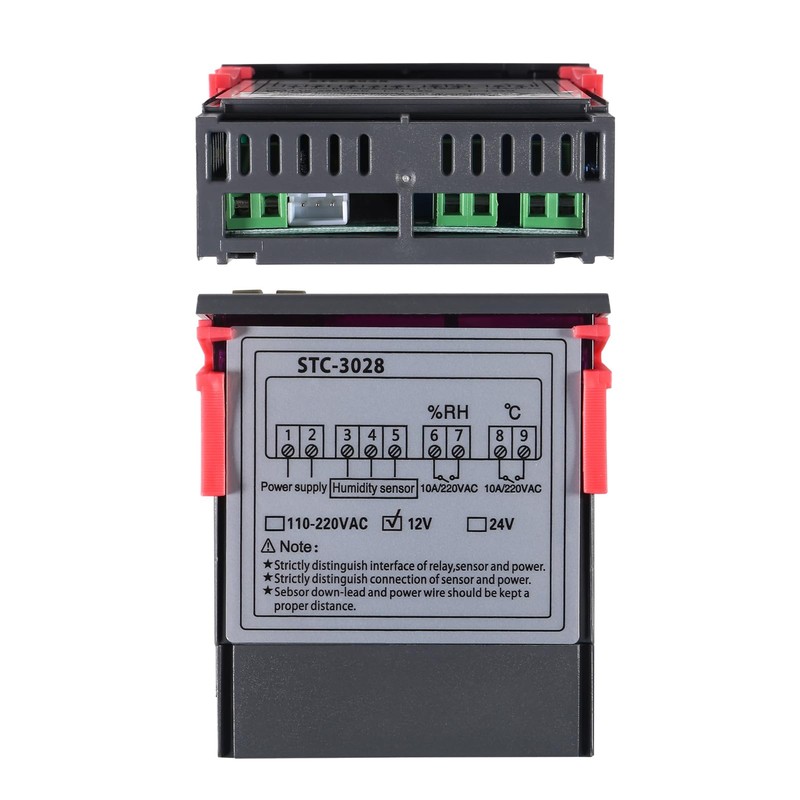 STC-3028 Temperature Controller 12V Temperature and Humidity Controller Meter with