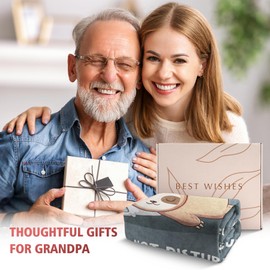 Grandpa Birthday Gifts, Grandpa is Charging Sloth Blanket, Gifts for Grandpa from Grandkids, Grandpa Gifts for Grandparents Day Christmas, Super Soft Throws Blanket for Grandpa 60" x 50"