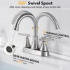 Bathroom Sink Faucet 4 Inch 2 Handle Centerset Brushed Nickel