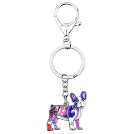 RAIDIN Enamel Alloy Cute Dog Pets Keychain for Women Girls Puppy Key Ring Jewelry for Keys Car Purse Backpack, French Bulldog V