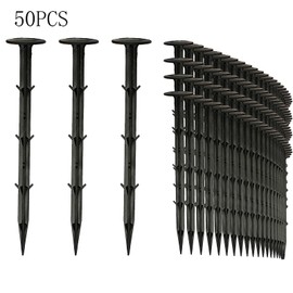 Hcrvvi 50 Garden Membrane Pegs, Weed Accessories, Artificial Grass Pegs, Lengths 15*cm Kopfdurchmesser 3.5cm Ground Spike, Anti Weed Membrane, Plastic Weed fabric Groundsheet Pegs