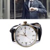 Men Quartz Watch Double Calendar Accurate Time PU Leather Strap