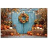 Fall Backdrop, 70.87x45.28 Inch Autumn Leaves Sunflowers Pumpkins Harvest Backdrop