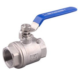 DERNORD Full Port Ball Valve Stainless Steel 304 Heavy Duty for Water, Oil, and Gas with Blue Locking Handles (1" NPT)