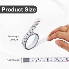 4 PCS Adhesive Measuring Tape, Steel 78 Inches/200cm Adhesive Tape Measure, Imperial and Metric Scales, Positive Reading for Workbench, Table Saw, Drafting Table, White
