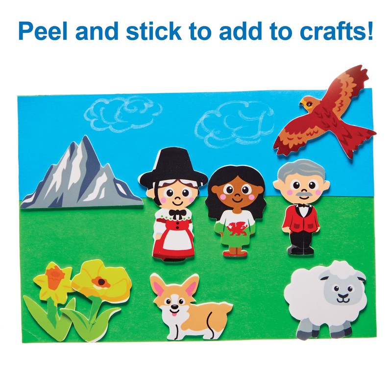 Baker Ross FX988 Wales Foam Stickers - Pack of 150,