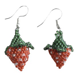 Strawberry Earrings | by Woza Moya (Come Spirit of Change) | Handmade by The Hillcrest AIDS Centre Trust Crafters in South Africa