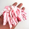 Heyiwell 6 Counts Pink Curly Ribbon Bows Self-Adhesive Grosgrain Bows