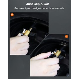 ATsafepro Tire Deflator with Air Chuck (10-30 PSI) – 4PCS Fast-Connect Clip-On air Down tire deflators, Adjustable Auto-Stop Offroad Accessories for Off-Road 4x4, Beach Driving & SUVs