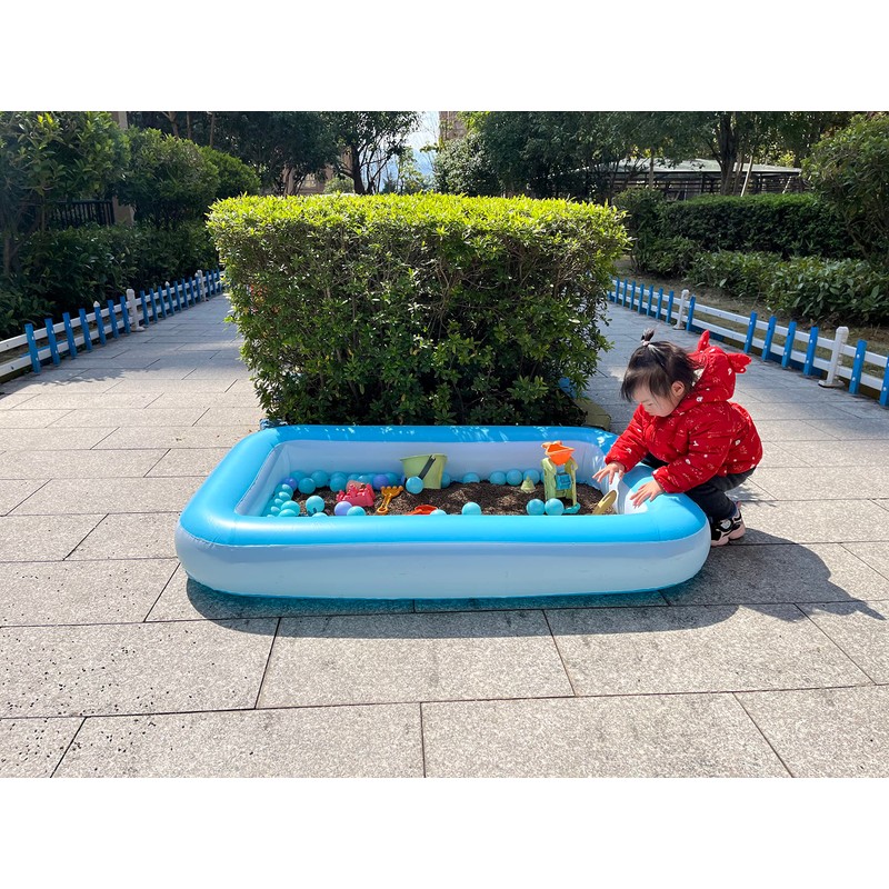 Inflatable Splash Pool for Kids, Plastic Wading Pools Outdoor, Large