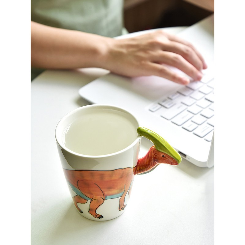 400ml Dinosaur Shaped Mug Cute Animal Ceramic Mug Office Mug