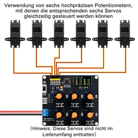 Treedix RC Digital Servo Tester, display LCD in tempo reale, 6 canali, servo controller, DC5 – 8,4 V RC Servo Tester con protezione da sovracorrente per auto RC, aerei, robot, pinze meccaniche e