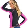 Cressi Rash Guard Long Sleeve Lady, Negro/Rosado, Long Sleeve, L