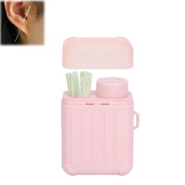 Ear Piercing Cleaning Kit, Ear Piercing Hole Cleaner Floss Kit, With 240pcs Ear Piercing Hole Cleaner Floss & 15ml Cleaning Solution, For Women Men (Rose)