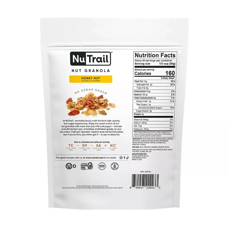 NuTrail Keto Nut Granola Honey Nut 2-pack (22 oz. each)