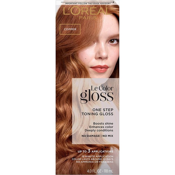 L'Oreal Paris One Step Toning Hair Gloss, In-Shower At Home Use, Boosts Shine, Enhances Color, Conditioning, Brass Neutralizing, No Damage, No Mix, Ammonia free, Paraben free