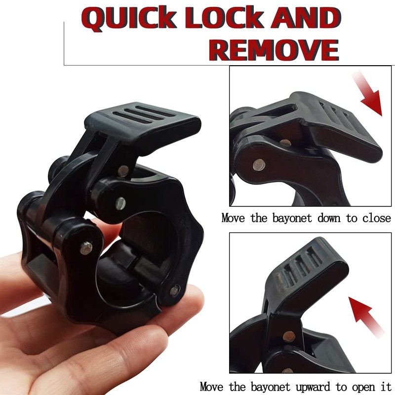 yuntop 1 Pair Barbell Clamps of Locking 1'' Diameter Standard
