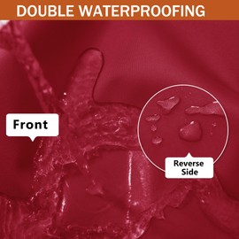 Comcaver Outdoor Chair Cushions Set of 4 Waterproof Patio Chair Cushions with Tie 5 Year Color Fastness Thick Outdoor Seat Cushion for Garden Lawn Round Corner Burgundy 17x16x2 Inch