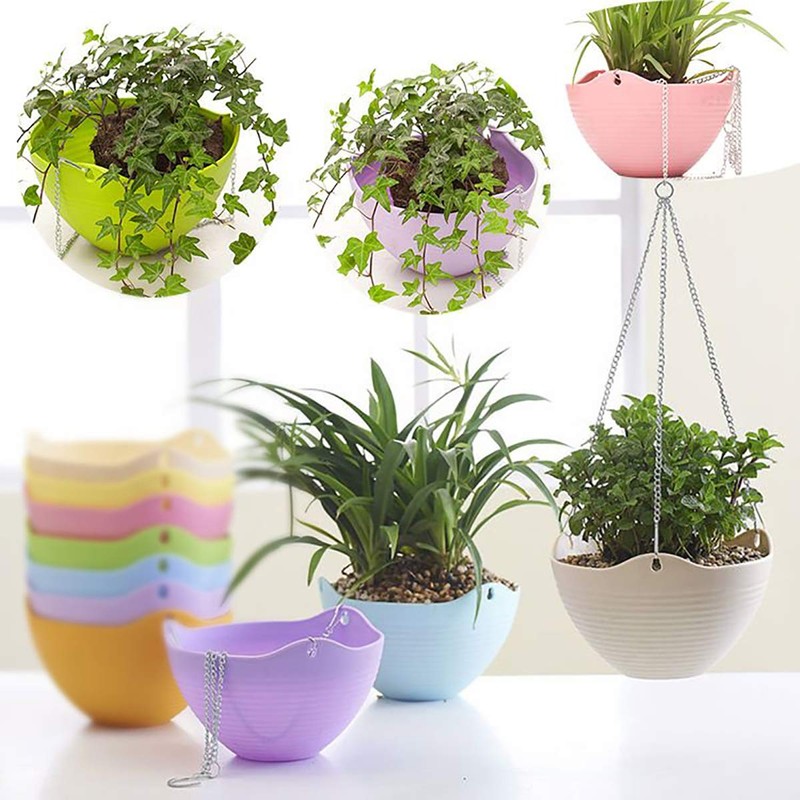 Foraineam Set of 7 Colors Self-Watering Hanging Planter Indoor Outdoor