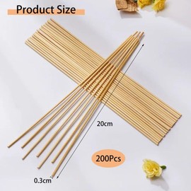 200 Pieces Wooden Sticks, Wooden Sticks, Wooden Craft Sticks, Wooden Sticks For Crafts, Bamboo Sticks For Crafts, Craft Sticks