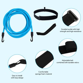 Swimming Belt Pool, Adjustable Swimming Belt for Pool 4 m, Swimming Training Belt Adults Children, Swimming Resistance Swimming Lead Durable for Swimming Pools Resistance Training (Blue)