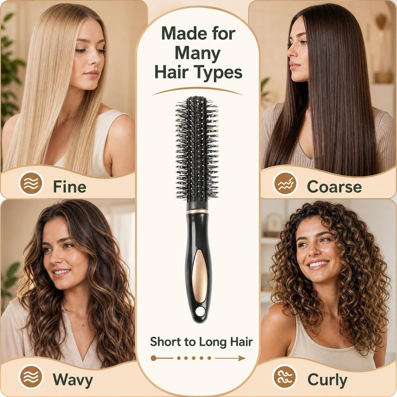 3pcs Round Hair Brush Women Blow Dry, Round Brushes for