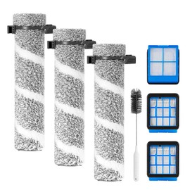 6 Pack Roller Brush Vacuum Filters Replacement Kit Compatible with Bissell 3930F CrossWave OmniForce Edge Cordless Multi-Surface Hard Floor Wet Dry Vacuum,3 Brush Roll,3 HEPA Filter
