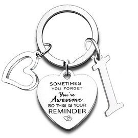 Nfyxcaz Initial Keychain A-Z Letter Keychain for Women Friends Inspirational Gifts for Daughter Son Sister Niece Alphabet Keyring (Letter I)