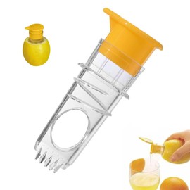 KLEHOPE Manual Fruit Press, Mini Lemon Squeezer Hand Press, Lemon Squeezer with Spout, ABS Plastic, Manual Juicer for Lemon, Mandarin, Orange Juicing