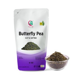 Butterfly Pea Flower Tea 4 oz | Cut and Sifted | Makes Beautiful Blue Or Purple Food Coloring | Blue tea Butterfly Pea Flower | Non-Gmo, Ethically Sourced | By Yogi's Gift®
