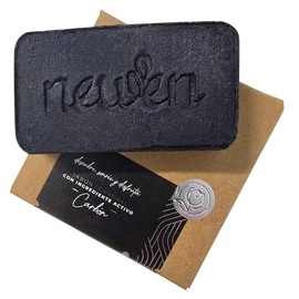 Newen Jabón corporal Natural - Kit spa 4 Barras con ingredientes activos, Sábila, Carbón, Lavanda y Avena, Manzanilla, Miel. (Carbón)