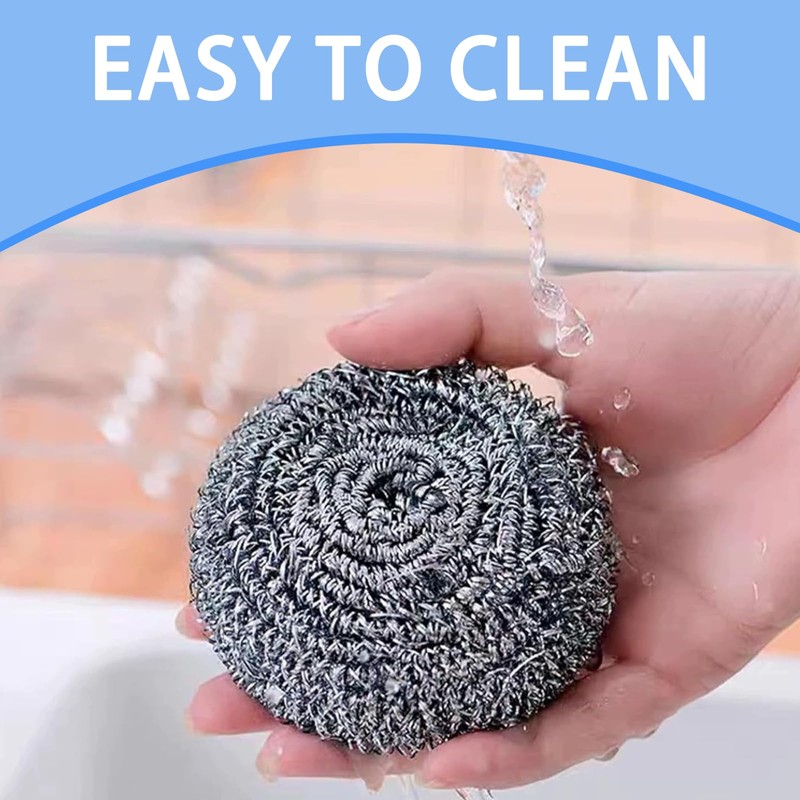 6PCS Stainless Steel Scourer, Thick & Strong Wire Scourer, Wire