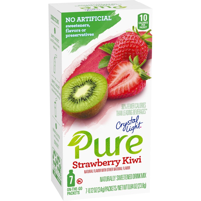 Crystal Light Pure Strawberry Kiwi Drink Mix,7 Count (Pack of