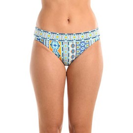 La Blanca Women's Banded Hipster Bikini Swimsuit Bottom, Ice Blue//Scarf City, 4