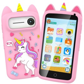 HAMSILY Kids Smart Phone for Girls, 4.0" Touchscreen Phones for Kids with Camera Video Music Learning Drawing and 200 Games, Birthday Gifts for Toddler Girls Toys Age 3 4 5 6 7 8 Year Old (Pink)
