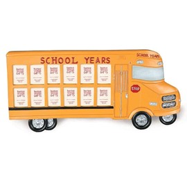 burton+BURTON School Bus Shape Frame, 13-inch Width, Photo Holder, School Decor