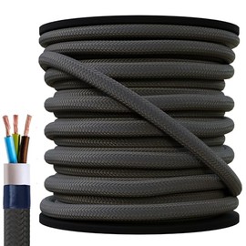 5 Metres 3 x 0.75 3 Core Textile Cable Flexible Lamp Cable Fabric Cable Power Cable Textile Coated Vintage