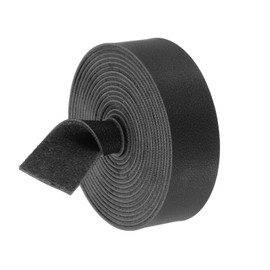 sourcing map Faux Leather Strap, 1" Width x 98" Long Leather Belt Strip Trim Roll for DIY Craft Projects, Pet Collars, Traction Ropes, Bag Straps, Hobby Workshop (Black)