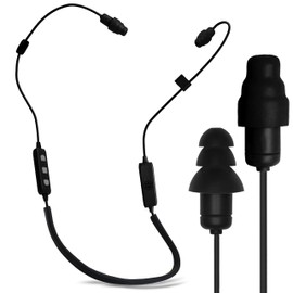 Plugfones Liberate 2.0 Bluetooth Earplug Headphones - Wireless Bluetooth in-Ear Earplug Earbuds - 29 dB Noise Reduction Headphones with Noise Isolating Mic and Controls (Black & Gray)