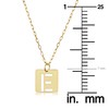 Kooljewelry 14k Yellow Gold Square Tile Cut-Out Initial Pendant Necklace
