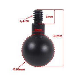FEICHAO 20mm Ball Head to 1/4 Screw Adapter Mount for Camera Photography Magic Arm Bracket Conversion Accessory (35mm)