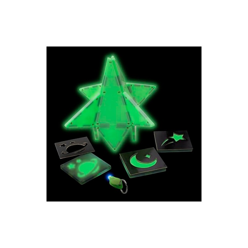 Magna-Tiles Glow - Juego de construcción magnética de 16 Piezas,
