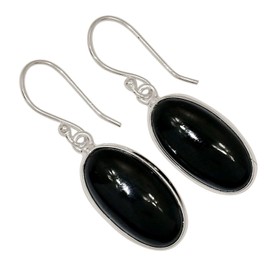 Black Onyx - Brazil 925 Sterling Silver Earrings Jewelry ALLE-18522