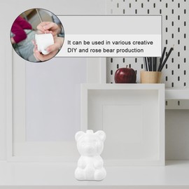 20 Pcs Foam Bear Shapes Mould White Bear DIY Craft Polystyrene Animal Bear Polystyrene White Modelling Sculptures for Wedding Party Decoration 7. 5x5cm