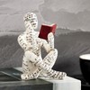 Reading Woman Figurine Bookshelf Pulp Sculpture Ornaments Thinker Style Resin
