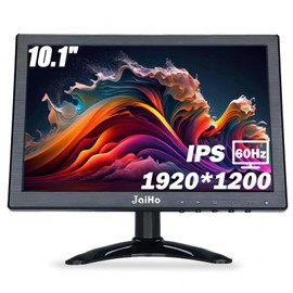 JaiHo 10.1 Inch Small IPS Monitor 19201200 Resolution 60Hz HD Display Screen, 16:10 Portable With Built-in Speaker, HDMI for Gaming CCTV Security Camera Raspberry Pi PC